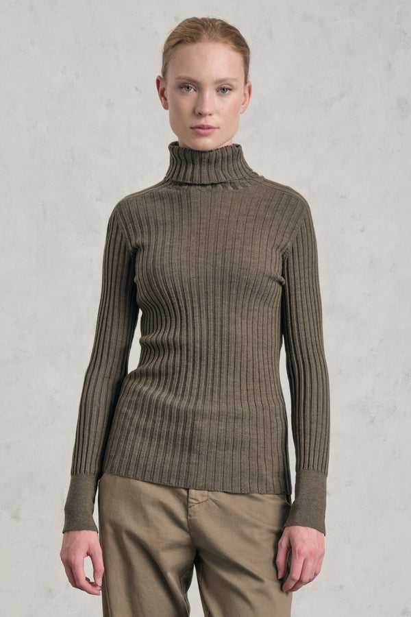 Rollkragenpullover aus extrafeiner Wolle mit Rippenstruktur | 1019.CFDTRE19542.04