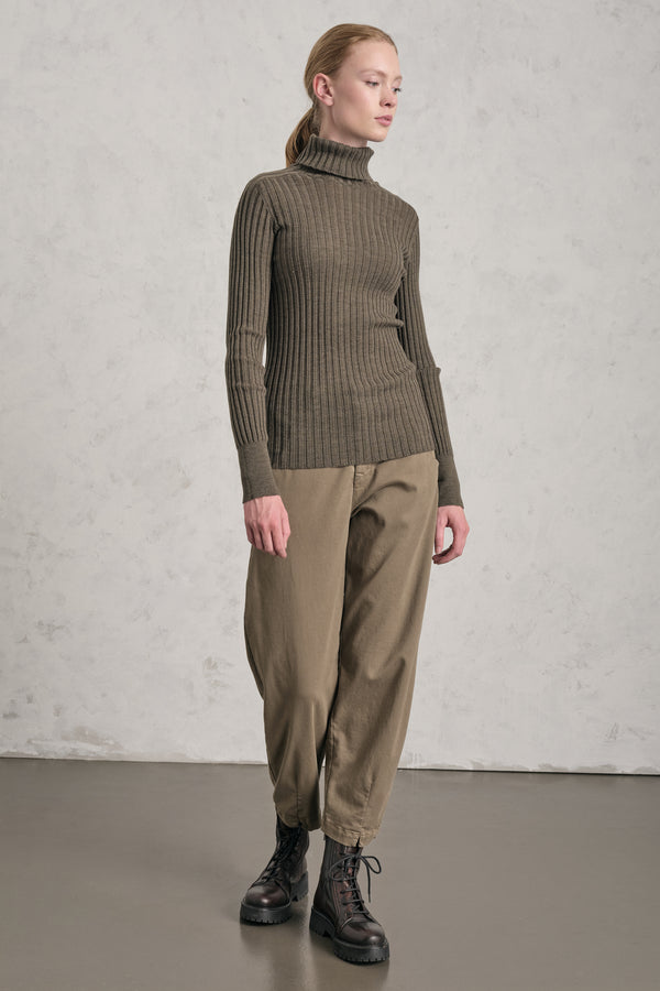 Turtleneck under jacket knit in ribbed extra-fine wool | 1019.CFDTRE19542.04
