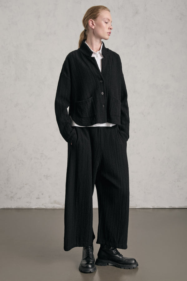 Jacke im Comfort Fit aus Chevron-Wolle mit abgerundetem Saum | 1019.CFDTRE8430.10