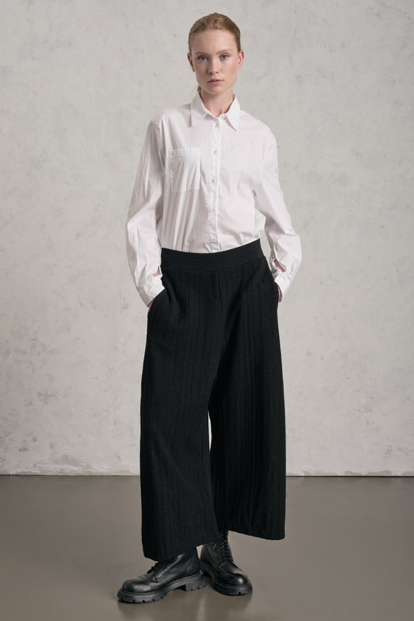 Low-crotch trousers in chevron wool with knitted waistband | 1019.CFDTRE8431.10