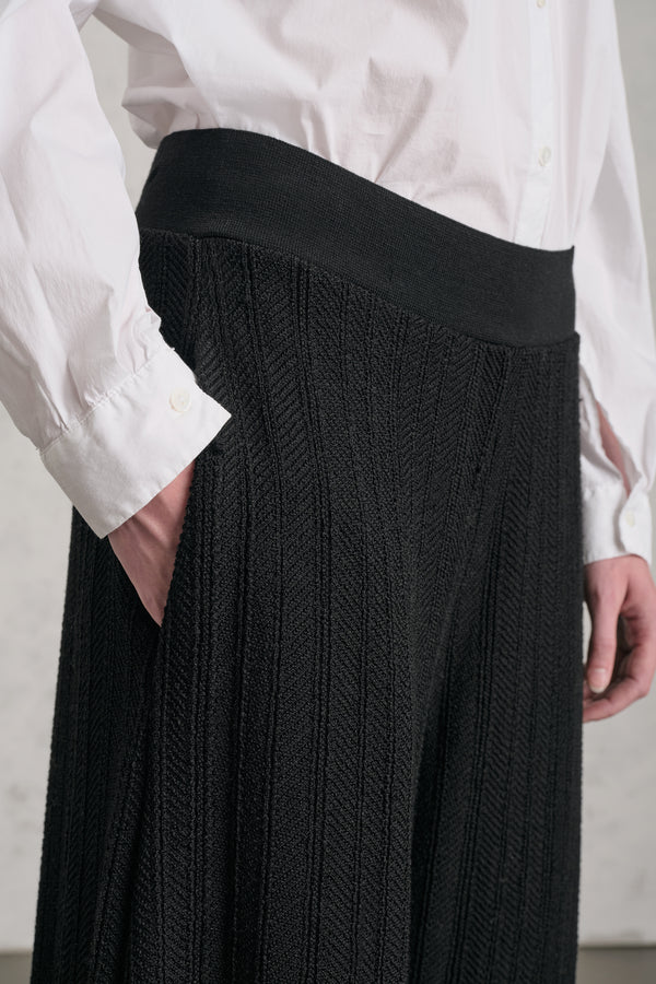 Low-crotch trousers in chevron wool with knitted waistband | 1019.CFDTRE8431.10