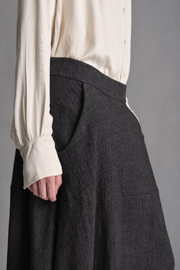 Gonna dalla linea ampia in misto cotone, lino e lana | 1019.CFDTREB113.13