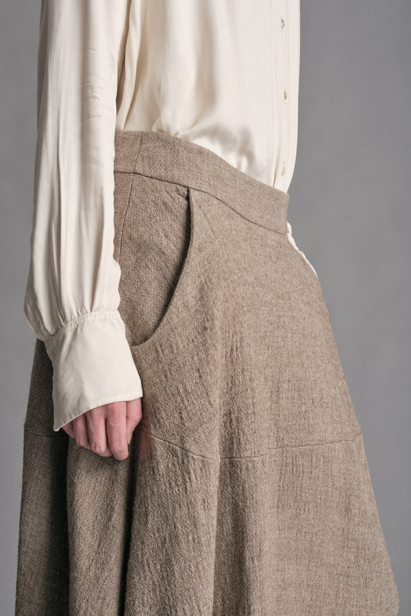 Gonna dalla linea ampia in misto cotone, lino e lana | 1019.CFDTREB113.16