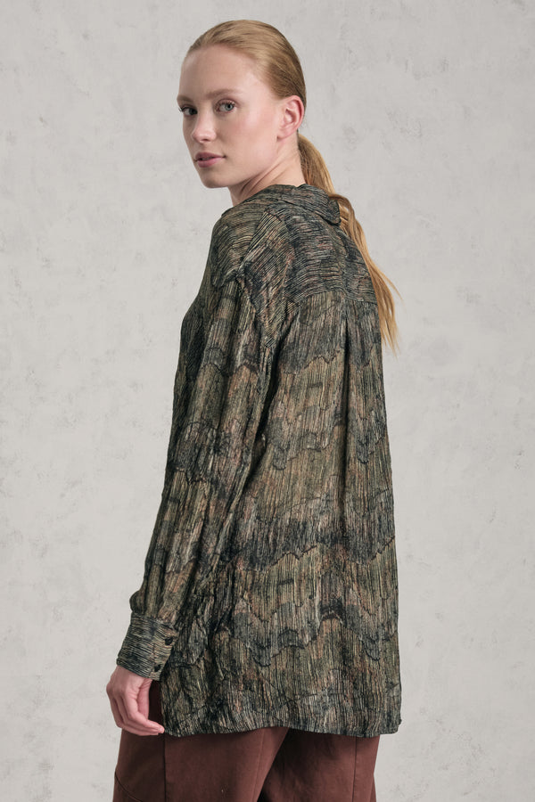 Chemise évasée en crêpe Georgette de viscose imprimé | 1019.CFDTREF150.03