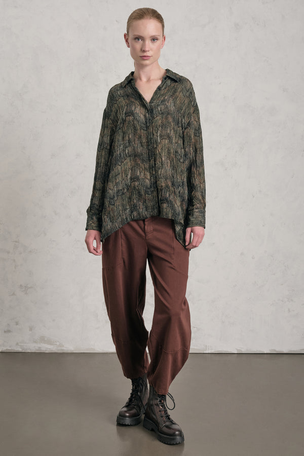 Chemise évasée en crêpe Georgette de viscose imprimé | 1019.CFDTREF150.03