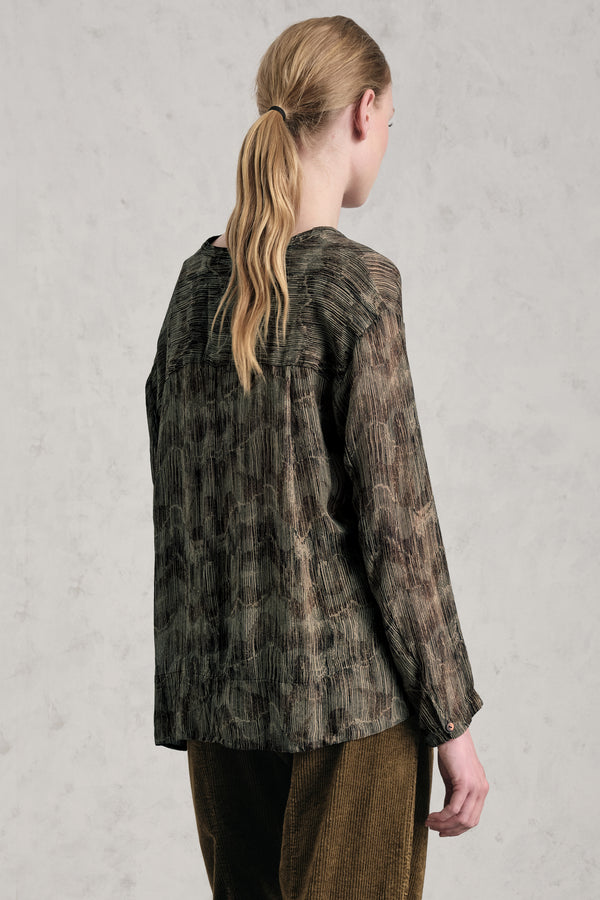 Camicia scollo a v linea over in georgette di viscosa stampata | 1019.CFDTREF151.03