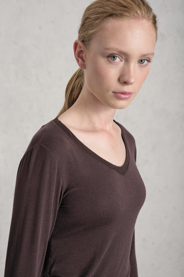T-shirt scollo a v slim fit in jersey di modal stretch | 1019.CFDTREI180.06