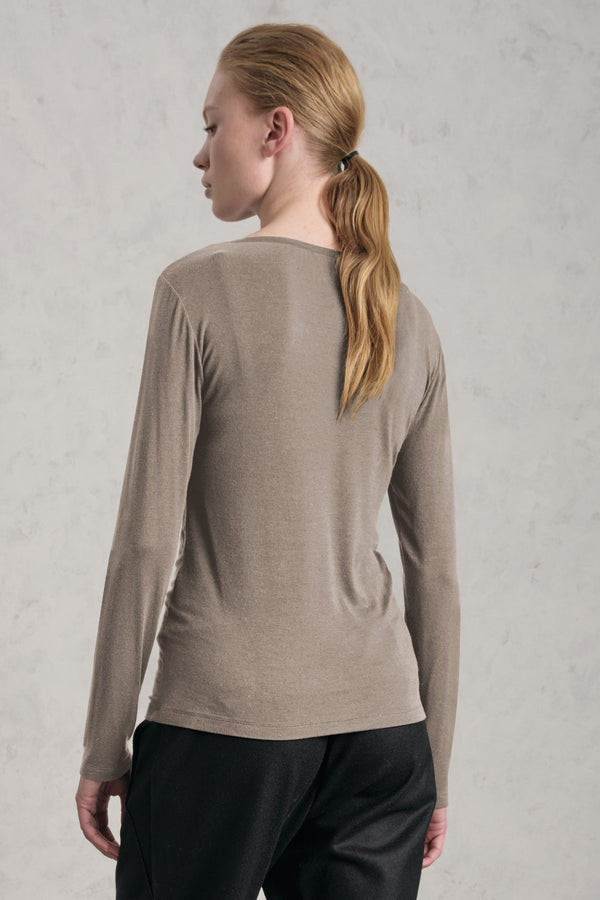 T-shirt scollo a v slim fit in jersey di modal stretch | 1019.CFDTREI180.31