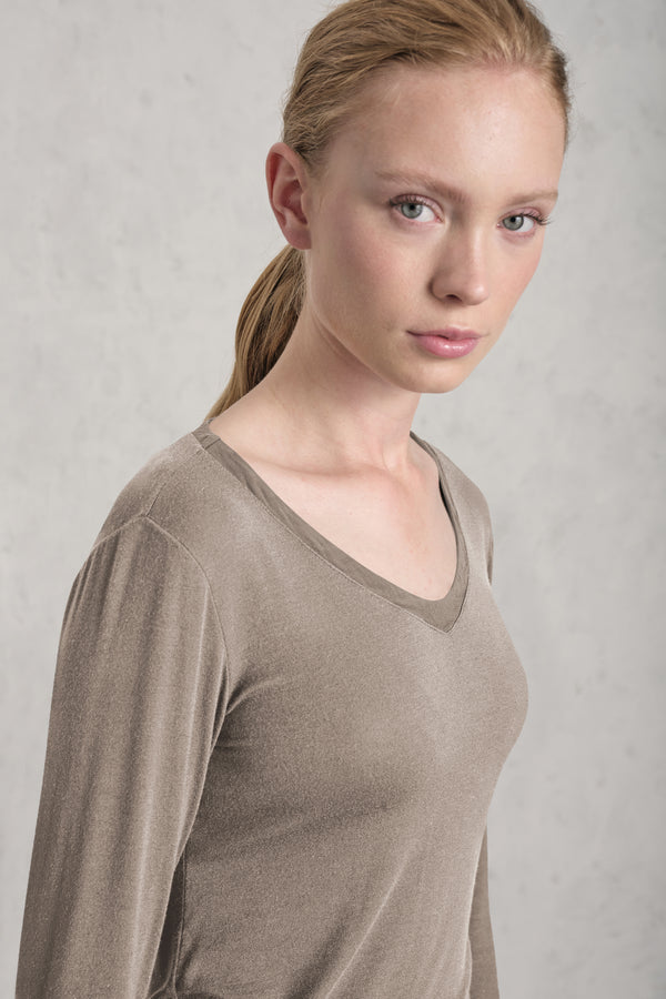 T-shirt scollo a v slim fit in jersey di modal stretch | 1019.CFDTREI180.31