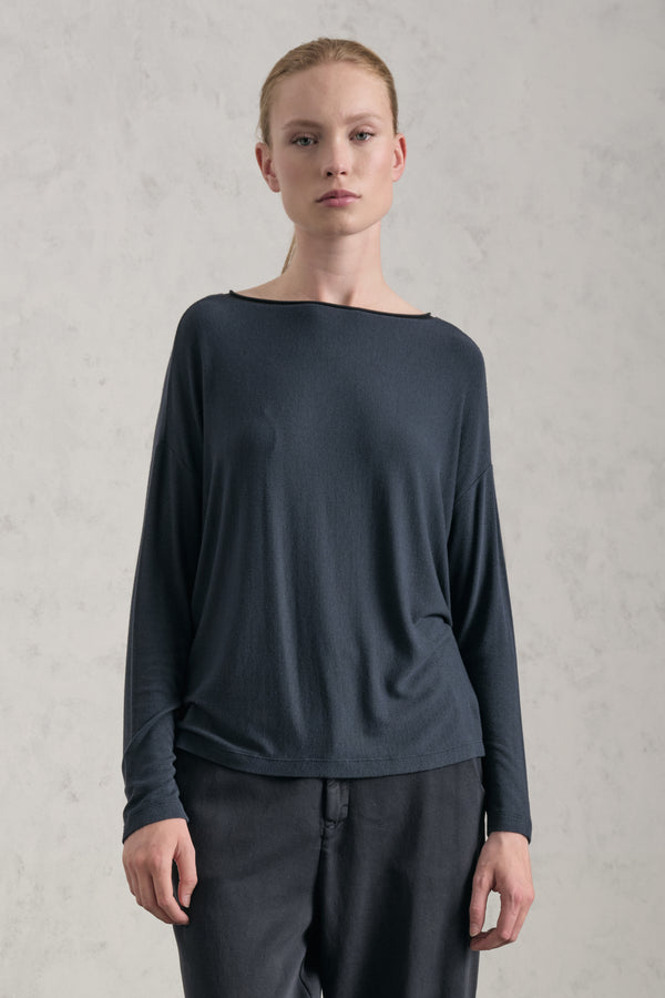 T-shirt vestibilità over in costina di jersey misto modal | 1019.CFDTREJ190.15