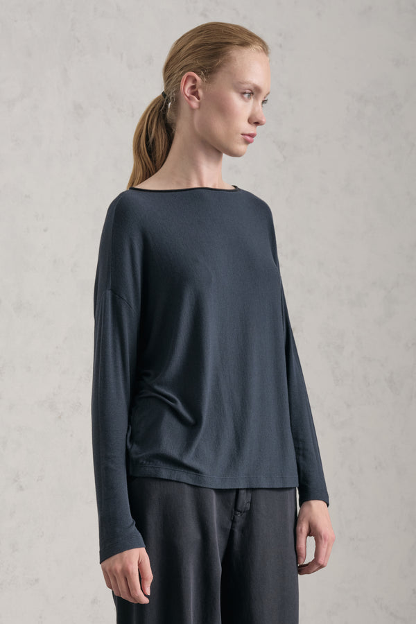 T-shirt vestibilità over in costina di jersey misto modal | 1019.CFDTREJ190.15
