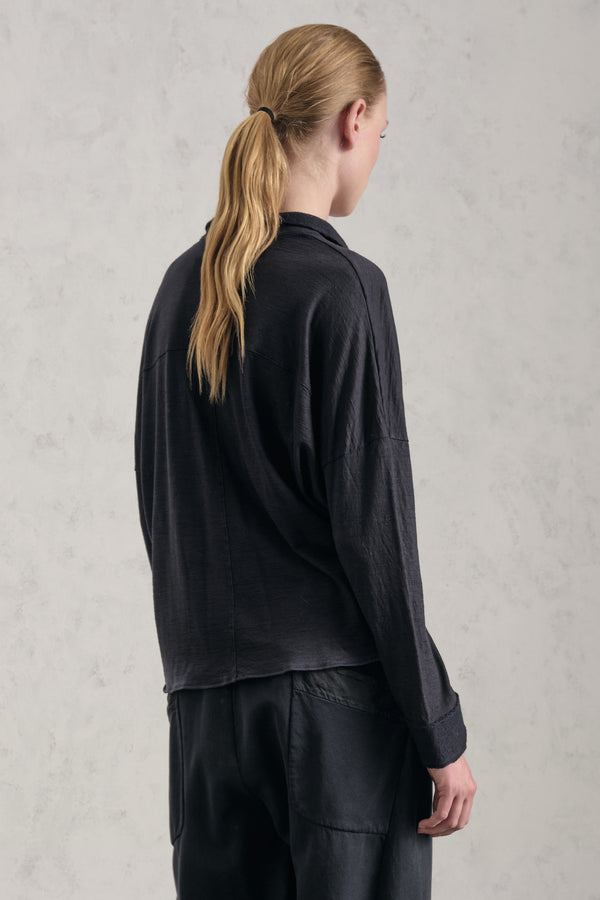 Oversize-Shirt aus Wolljersey mit Einsätzen aus Boiled Wool | 1019.CFDTREK200.15