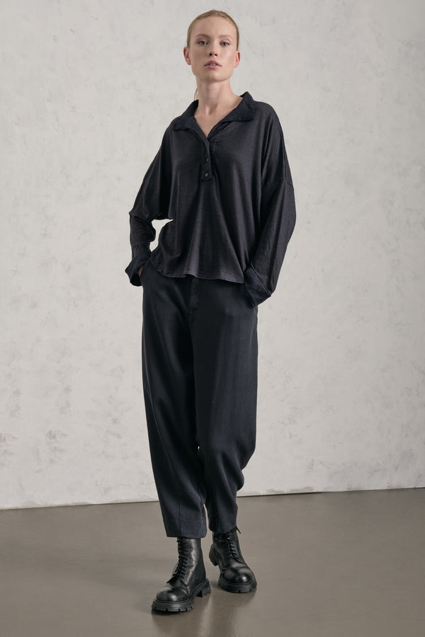 Oversize-Shirt aus Wolljersey mit Einsätzen aus Boiled Wool | 1019.CFDTREK200.15