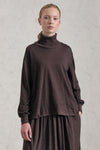 T-shirt collo alto in costina linea ampia in jersey di lana | 1019.CFDTREK203.06