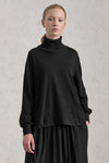 T-shirt collo alto in costina linea ampia in jersey di lana | 1019.CFDTREK203.10