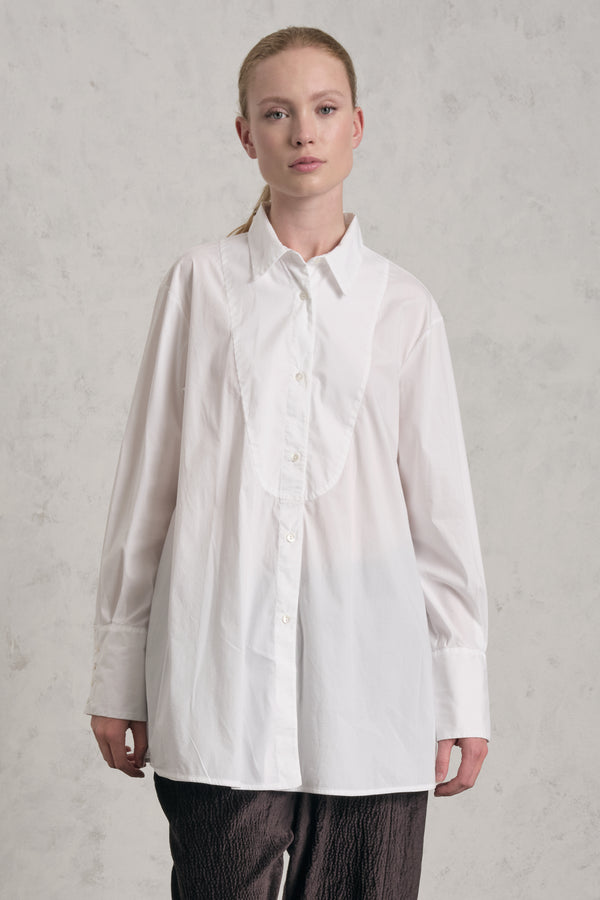 Chemise longue évasée en toile légère de coton stretch | 1019.CFDTREM222.00