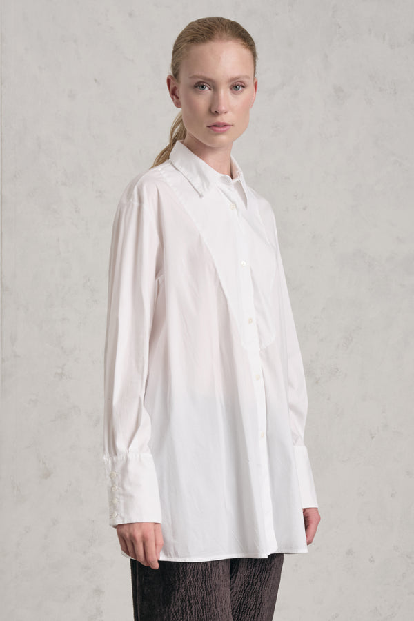 Chemise longue évasée en toile légère de coton stretch | 1019.CFDTREM222.00