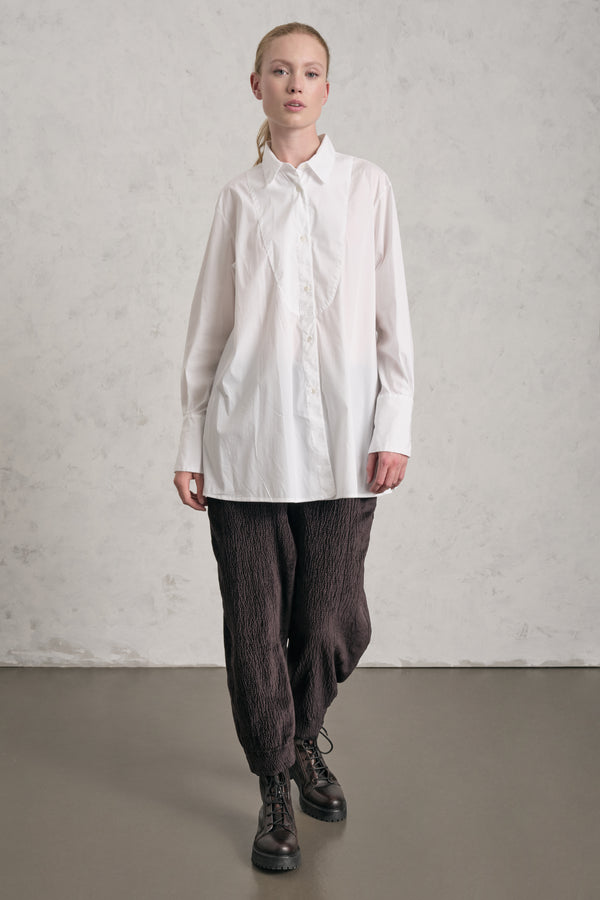 Chemise longue évasée en toile légère de coton stretch | 1019.CFDTREM222.00