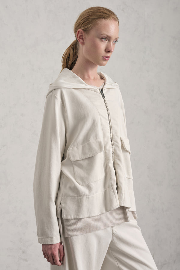 Kapuzenjacke/Sweatjacke im Comfort Fit aus Tencel-Baumwoll-Stretch | 1019.CFDTREN231.02