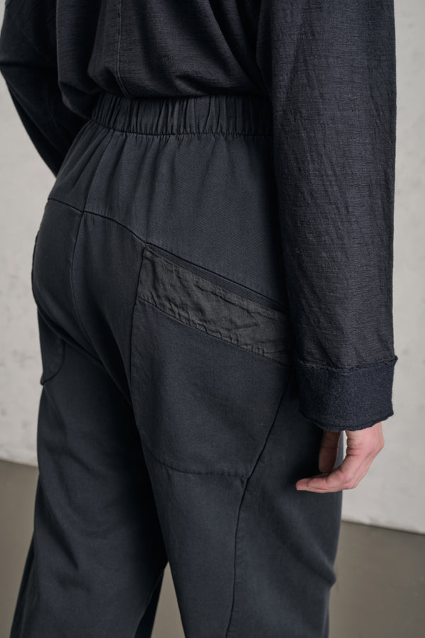 Pantalone comfort fit in tencel e cotone stretch con elastico dietro in cintura | 1019.CFDTREN235.05