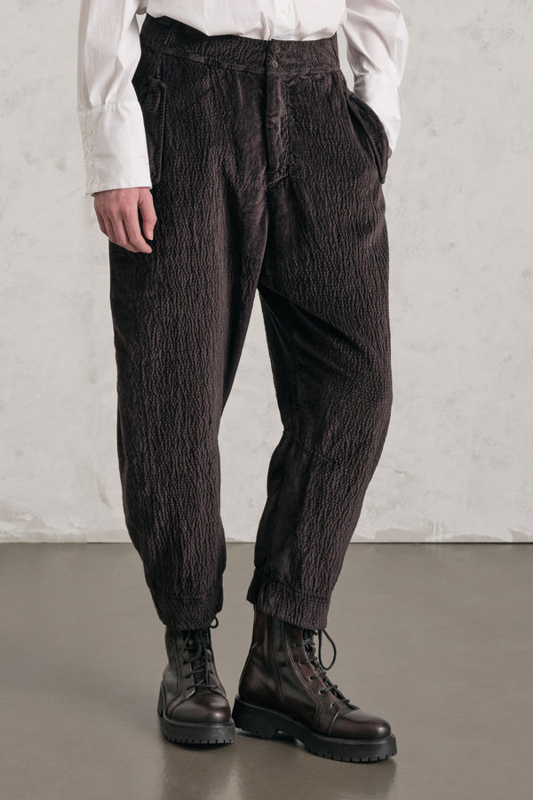 Pantalone con cavallo basso in velluto goffrato | 1019.CFDTREO242.06