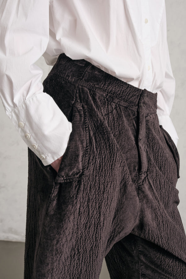 Pantalone con cavallo basso in velluto goffrato | 1019.CFDTREO242.06