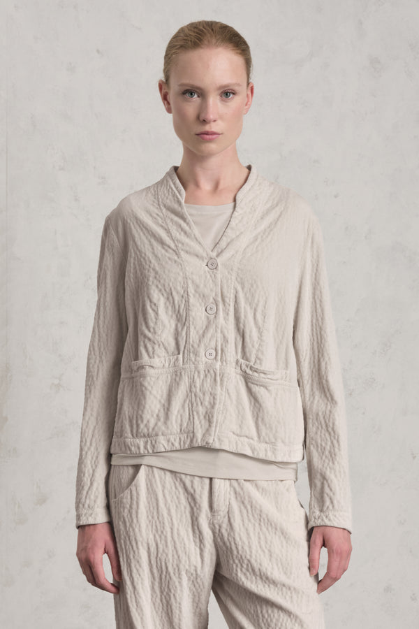 Giacchina in costina di velluto di viscosa e cotone stretch goffrato | 1019.CFDTREP250.01