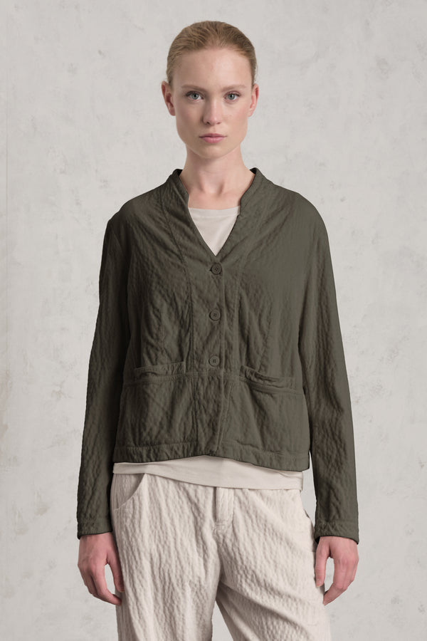 Giacchina in costina di velluto di viscosa e cotone stretch goffrato | 1019.CFDTREP250.04