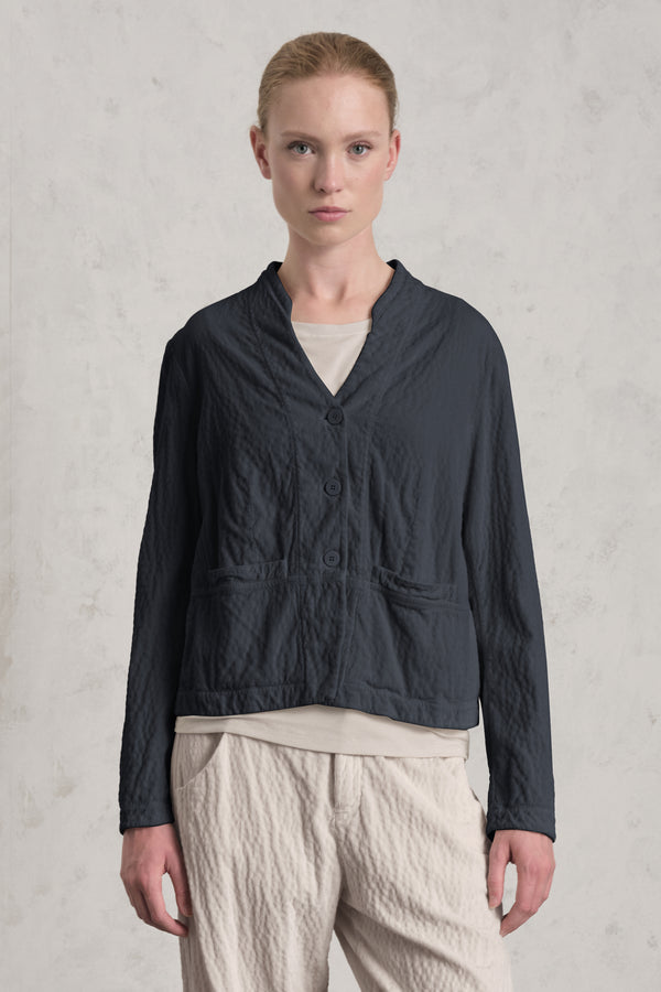 Giacchina in costina di velluto di viscosa e cotone stretch goffrato | 1019.CFDTREP250.05