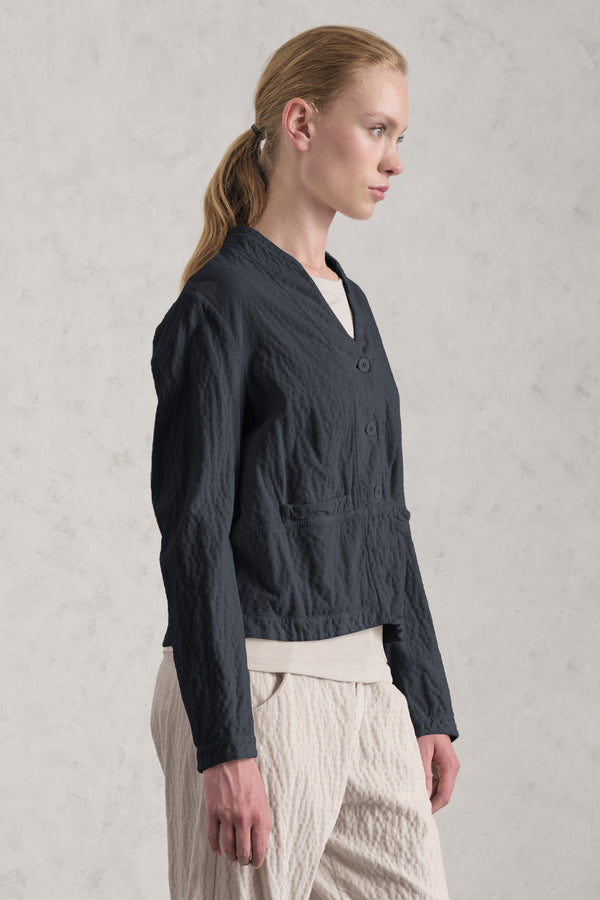 Giacchina in costina di velluto di viscosa e cotone stretch goffrato | 1019.CFDTREP250.05