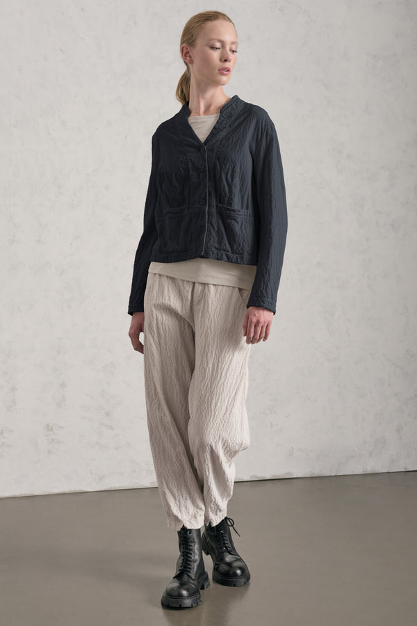 Giacchina in costina di velluto di viscosa e cotone stretch goffrato | 1019.CFDTREP250.05