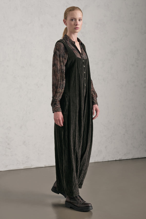 Salopette oversize in costina di velluto in viscosa e cotone stretch goffrato | 1019.CFDTREP257.04
