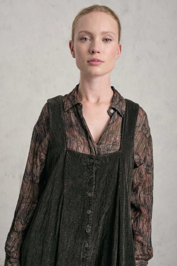 Salopette oversize in costina di velluto in viscosa e cotone stretch goffrato | 1019.CFDTREP257.04