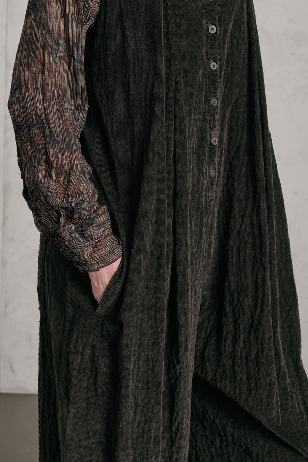 Salopette oversize in costina di velluto in viscosa e cotone stretch goffrato | 1019.CFDTREP257.04