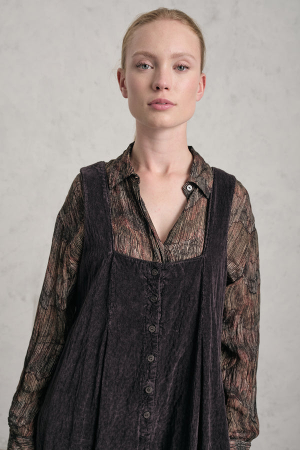 Salopette oversize in costina di velluto in viscosa e cotone stretch goffrato | 1019.CFDTREP257.06