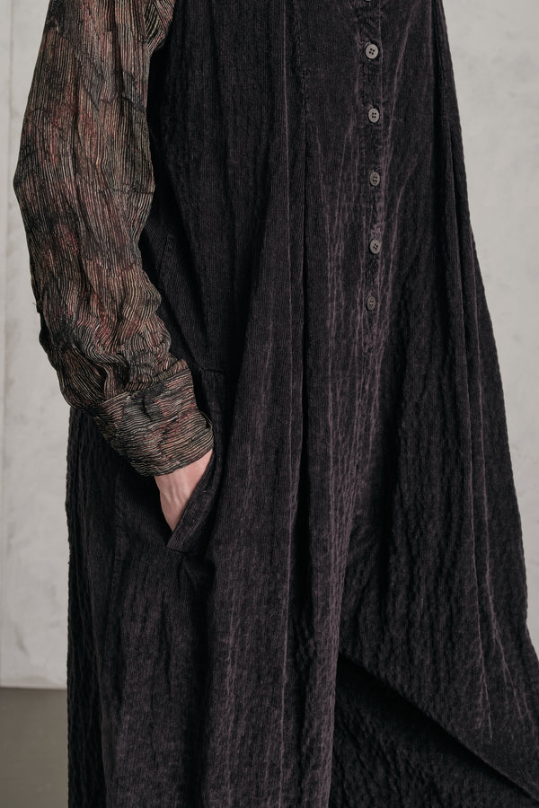 Salopette oversize in costina di velluto in viscosa e cotone stretch goffrato | 1019.CFDTREP257.06