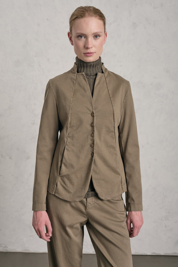 Jacke mit Stehkragen aus elastischer Tencel-Modal-Baumwolle | 1019.CFDTRER270.16