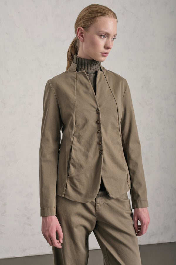 Jacke mit Stehkragen aus elastischer Tencel-Modal-Baumwolle | 1019.CFDTRER270.16