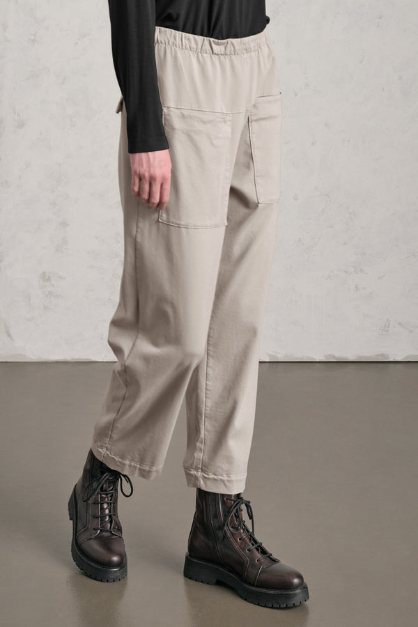 Pantalone comfort fit con tasche davanti in viscosa e cotone stretch. elastico in vita | 1019.CFDTRER273.01