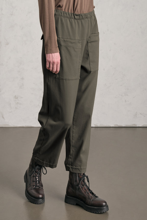 Pantalone comfort fit con tasche davanti in viscosa e cotone stretch. elastico in vita | 1019.CFDTRER273.04
