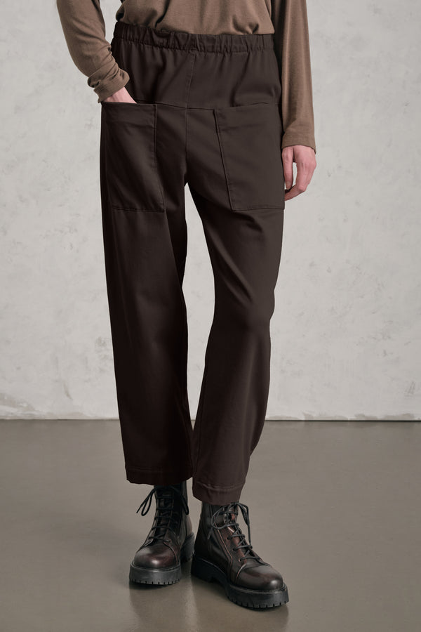 Pantalone comfort fit con tasche davanti in viscosa e cotone stretch. elastico in vita | 1019.CFDTRER273.06
