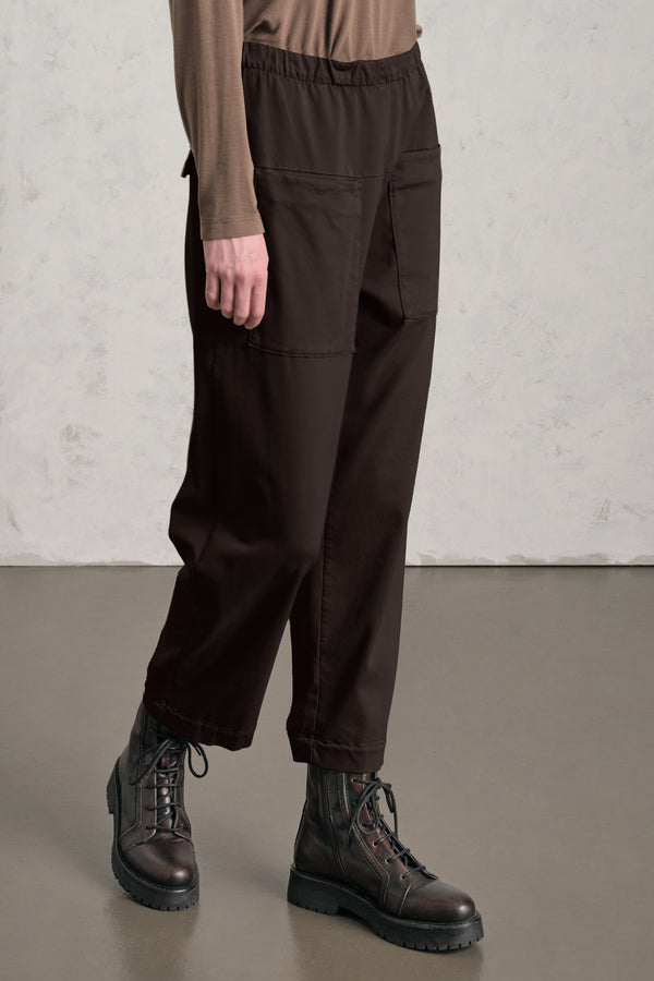 Pantalone comfort fit con tasche davanti in viscosa e cotone stretch. elastico in vita | 1019.CFDTRER273.06