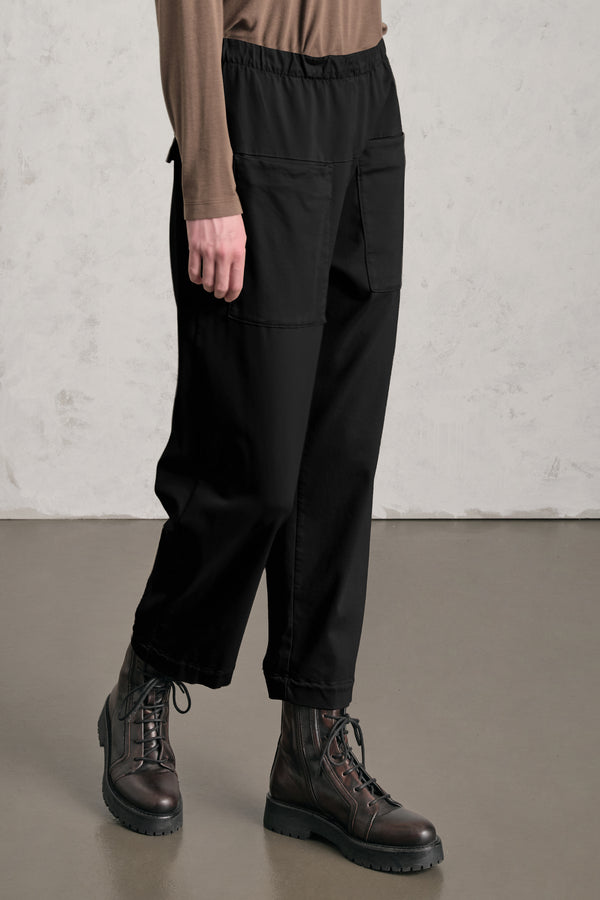 Pantalone comfort fit con tasche davanti in viscosa e cotone stretch. elastico in vita | 1019.CFDTRER273.10