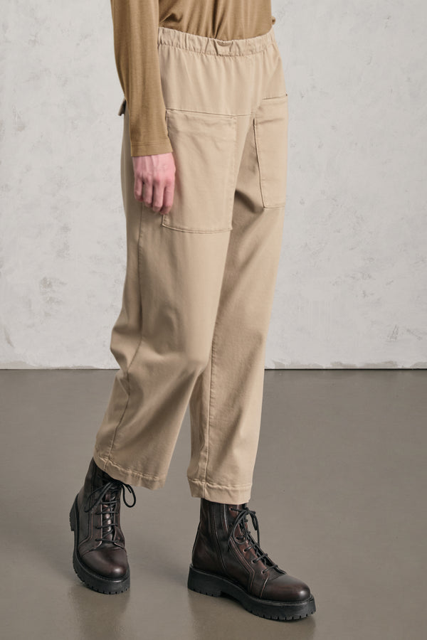 Hose im Comfort Fit mit Vordertaschen aus elastischer Viskose-Baumwolle. Elastischer Bund | 1019.CFDTRER273.22