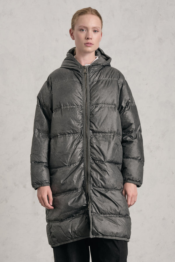 Gesteppte Daunenjacke mit Kapuze aus Nylon, kalt gefärbt | 1019.CFDTRES284E.110