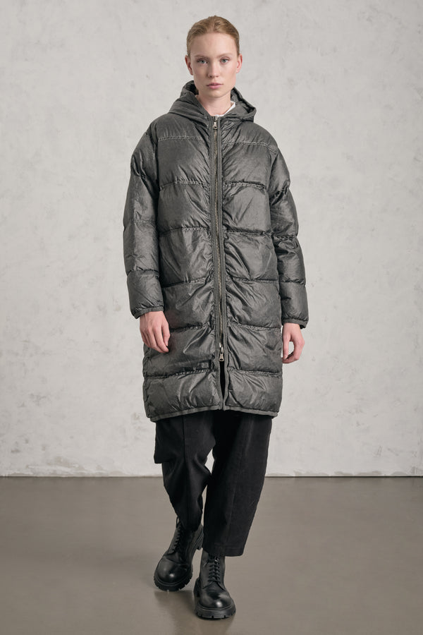 Gesteppte Daunenjacke mit Kapuze aus Nylon, kalt gefärbt | 1019.CFDTRES284E.110