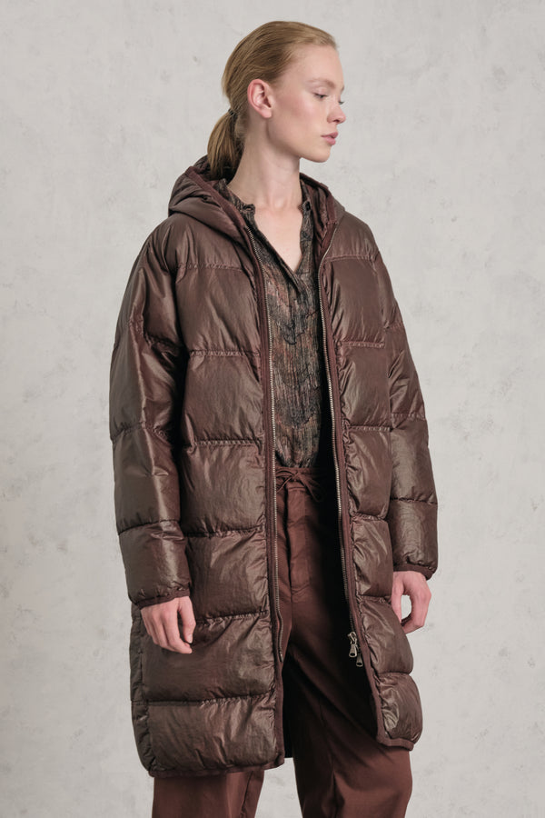 Piumino trapuntato con cappuccio in nylon con tintura a freddo | 1019.CFDTRES284E.118