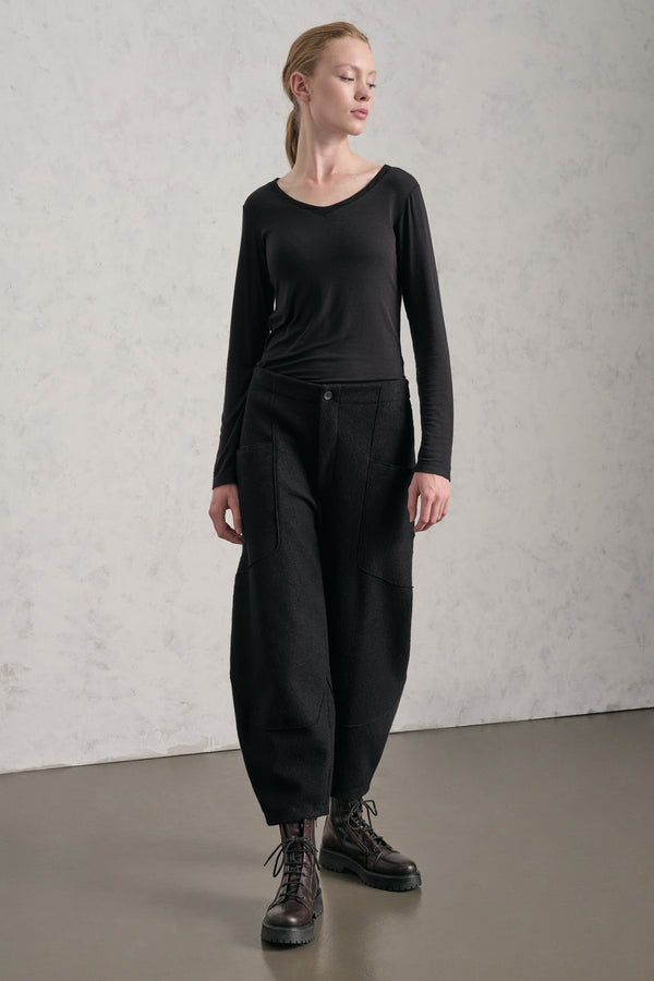 Pantalone ampio in panno di lana | 1019.CFDTREU303.10