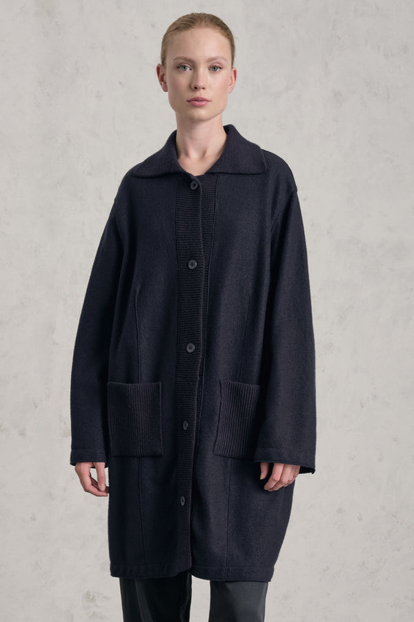 Giacca/cardigan regular fit in panno di lana con inserti in maglia | 1019.CFDTREU305.05