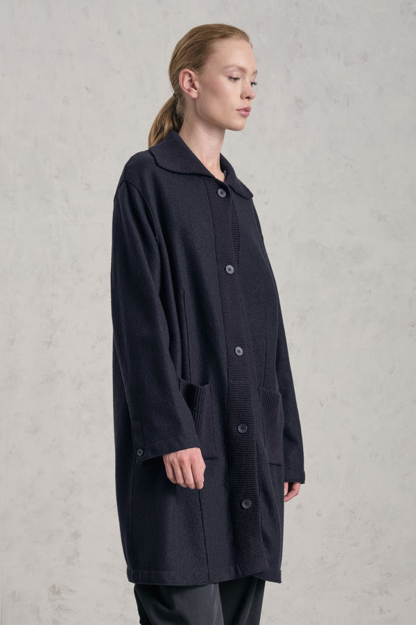 Giacca/cardigan regular fit in panno di lana con inserti in maglia | 1019.CFDTREU305.05